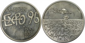 Europäische Münzen und Medaillen, Ungarn / Hungary. "EXPO '96". 500 Forint 1993, Silber. 0.93 OZ. KM 705. Polierte Platte
