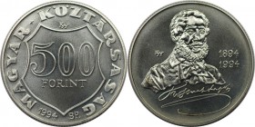 Europäische Münzen und Medaillen, Ungarn / Hungary. 100. Todestag von Lajos Kossuth. 500 Forint 1994, Silber. 0.93 OZ. KM 709. Stempelglanz