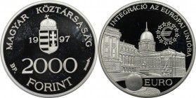Europäische Münzen und Medaillen, Ungarn / Hungary. Königspalast. 2000 Forint 1997, Silber. 0,93 OZ. KM 724. Polierte Platte