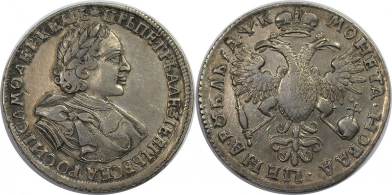 Russische Münzen und Medaillen, Peter I. (1699-1725). Rubel ND (1720) ?A?K, Mosk...