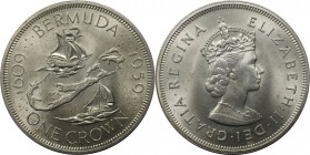 Weltmünzen und Medaillen, Bermuda. 350. Jahrestag - Gründung der Kolonie. 1 Crown 1959, Silber. 0.84 OZ. KM 13. Stempelglanz