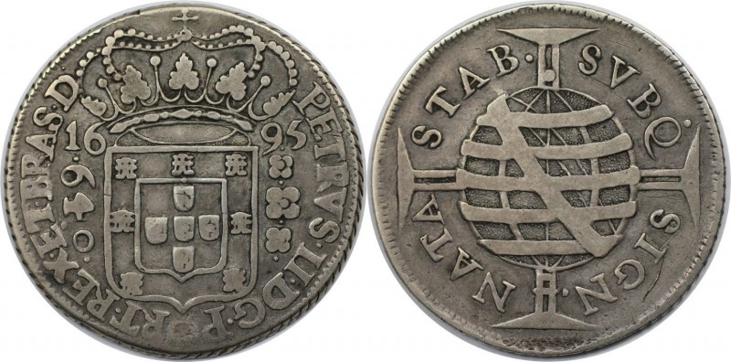 Weltmünzen und Medaillen, Brasilien / Brazil. Pedro II. (1683-1706). 640 Reis 16...