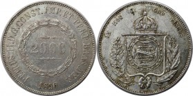 Weltmünzen und Medaillen, Brasilien / Brazil. Pedro II. (1831-1889). 2000 Reis 1856, Silber. 0.75 OZ. Fast Vorzüglich
