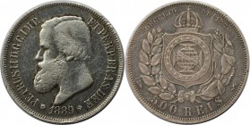 Weltmünzen und Medaillen, Brasilien / Brazil. Pedro II. (1831-1889). 500 Reis 1889, Silber. 0.19 OZ. KM 480. Vorzüglich