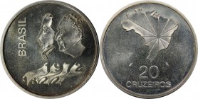 Weltmünzen und Medaillen, Brasilien / Brazil. Unabhängigkeit. 20 Cruzeiros 1972, Silber. 0.52 OZ. KM 583. Stempelglanz