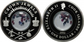 Weltmünzen und Medaillen, Cookinseln / Cook Islands. "Dollar Juwelen 2002". 1 Dollar 2002, Silber. 0.8 OZ. KM 396. Polierte Platte
