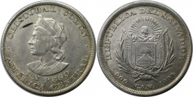 Weltmünzen und Medaillen, El Salvador. Kolumbus. 1 Peso 1894 CAM, Silber. KM 115.1. Sehr schön+
