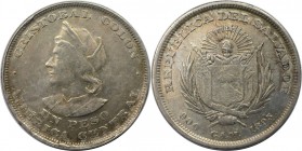 Weltmünzen und Medaillen, El Salvador. Kolumbus. 1 Peso 1895 CAM, Silber. KM 115.1. Fast Vorzüglich