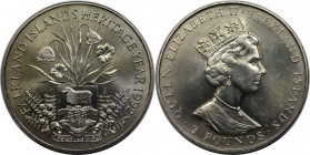Weltmünzen und Medaillen, Falklandinseln / Falkland islands. Kulturerbe-Jahr. 2 Pounds 1992, Kupfer-Nickel. KM 35. Stempelglanz