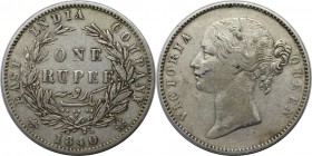 Weltmünzen und Medaillen, Indien / India. Britisch Indien. Viktoria (1837-1901). 1 Rupee 1840, Silber. Sehr Schön