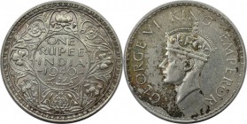 Weltmünzen und Medaillen, Indien / India. Britisch Indien. Georg VI. (1936-1947). 1 Rupee 1940, Silber. KM 556. Stempelglanz