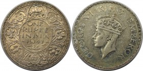 Weltmünzen und Medaillen, Indien / India. Britisch Indien. Georg VI. (1936-1947). 1 Rupee 1941, Silber. KM 556. Stempelglanz