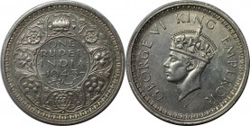 Weltmünzen und Medaillen, Indien / India. Britisch Indien. Georg VI. (1936-1947). 1 Rupee 1945, Silber. KStempelglanz