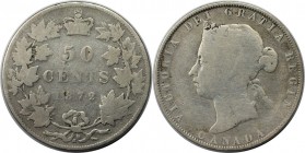 Weltmünzen und Medaillen, Kanada / Canada. Victoria (1837-1910). 50 Cents 1872, Silber. KM 6. Schön