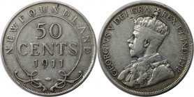 Weltmünzen und Medaillen, Kanada / Canada. Neufundland. George V. 50 Cents 1911, Silber. KM 12. Sehr schön