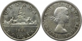 Weltmünzen und Medaillen, Kanada / Canada. Kanu. 1 Dollar 1960, Silber. KM 54. Fast Stempelglanz