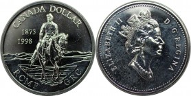 Weltmünzen und Medaillen, Kanada / Canada. 125 Jahre Mounted Police. 1 Dollar 1998, Silber. KM 306. Polierte Platte