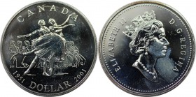Weltmünzen und Medaillen, Kanada / Canada. 50 Jahre Kanadisches Nationalballett. 1 Dollar 2001, Silber. KM 414. Polierte Platte