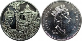 Weltmünzen und Medaillen, Kanada / Canada. 50 Jahre Thronbesteigung von Königin Elizabeth II. 1 Dollar 2002, Silber. KM 443. Polierte Platte