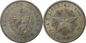 Weltmünzen und Medaillen, Kuba / Cuba. 1 Peso 1933, Silber. KM 15.2. Vorzüglich