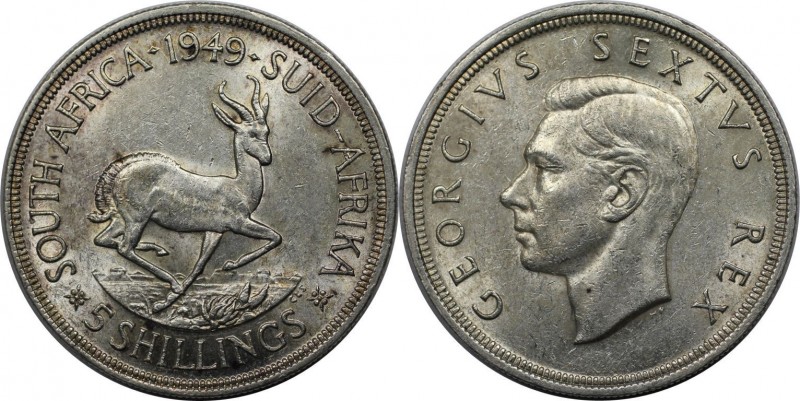 Weltmünzen und Medaillen, Südafrika / South Africa. Georg VI. 5 Shillings 1949, ...