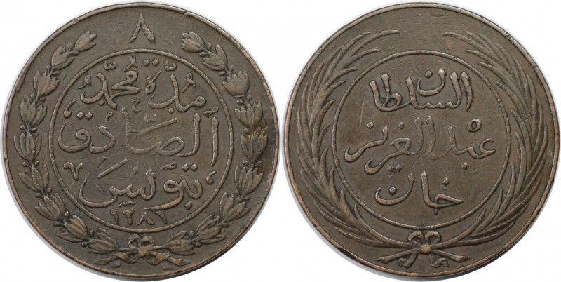 Weltmünzen und Medaillen, Tunesien / Tunisia. Sultan Abdul Aziz & Muhammad III. ...