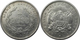 Weltmünzen und Medaillen, Uruguay. Republik, seit 1830. 1 Peso 1895, Silber. 0.72 OZ. KM 17a. Sehr Schön