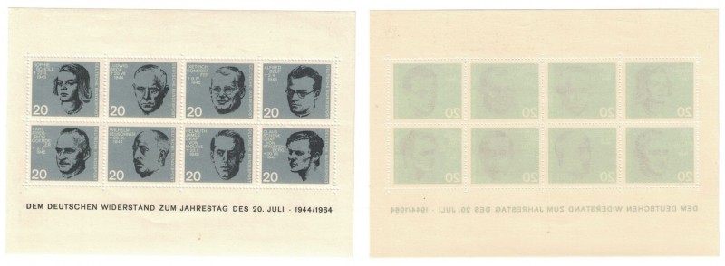 Briefmarken / Postmarken, Deutschland / Germany. BRD. 20. Jahrestag 20. Juli 194...