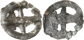 Vormünzliche Zahlungsmittel. 
Ringgeld. 
Ringgeld 2./1. Jh. v. Chr. Bronzerädchen 2./1. Jh. v. Chr. Vierspeichiges Rad, F 16mm 1,20g, F 21mm 2,60g (...
