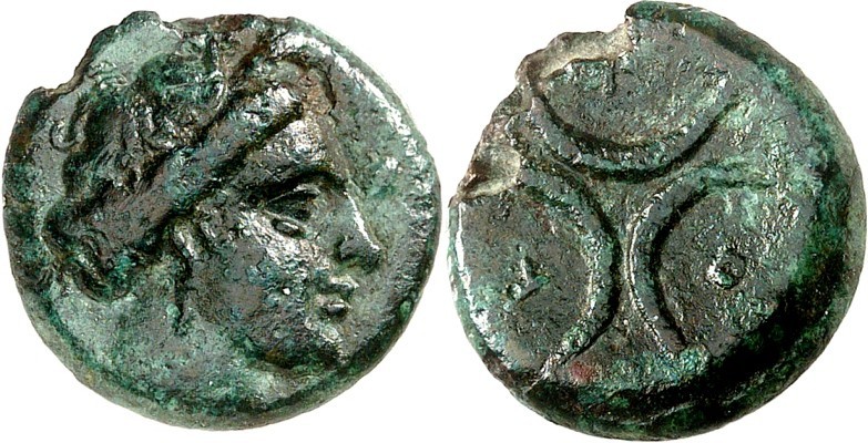 ITALIEN. 
BRUTTION. 
KROTON (Crotone). AE-Tetras 17mm (400/300 v.Chr.) 3,41g. ...