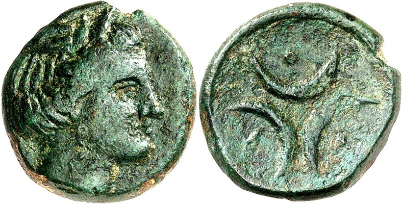 ITALIEN. 
BRUTTION. 
KROTON (Crotone). AE-Tetras 16mm (400/300 v.Chr.) 3,12g. ...