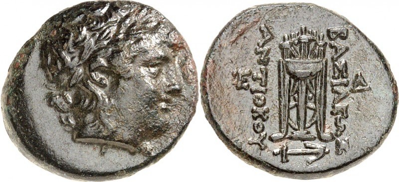 SYRIEN. 
KÖNIGREICH. 
Antiochos II. Theos 261-246 v. Chr. AE-Dichalkon 18mm 5,...