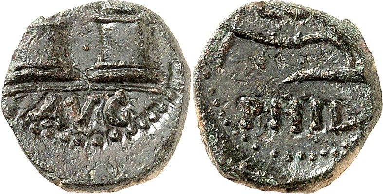 MAKEDONIEN. 
PHILIPPI, Colonia. 
Augustus 27 v. Chr. -14 n. Chr. AE-14mm 2,61g...