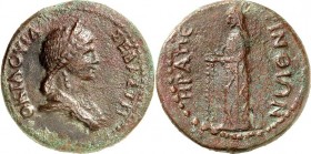 THRAKIEN. 
PERINTHOS (Erigli). 
Nero mit Oktavia 59-63. AE-26mm 12,33g. Büste der Oktavia n.r. OKTAOYIA SEBASTHN / HPA PERINQIWN Statue der Hera von...
