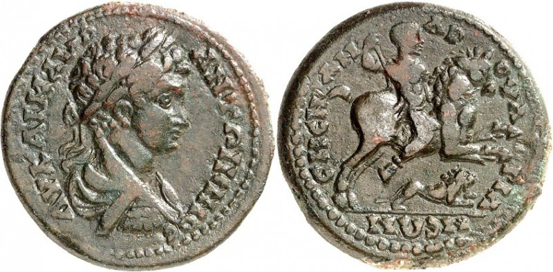 MYSIEN. 
HADRIANEIA (Dursunbey). 
Caracalla 197-217. AE-27mm 12,20g. Magistrat...