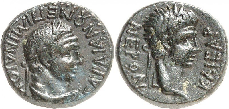 LYDIEN. 
SARDEIS (Sart). 
Nero 54-68. AE-Dichalkon (um 60) 3,25g, Mindios, Str...