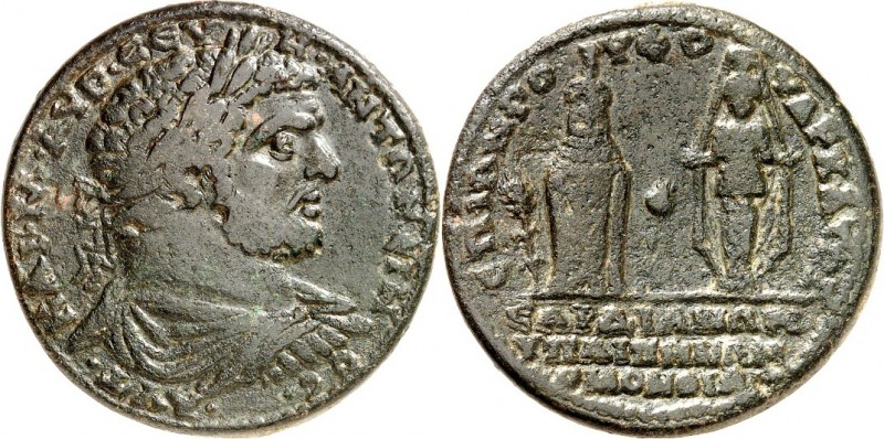 LYDIEN. 
SARDES und HYPAEPA. 
Caracalla 198-211. AE-33mm 20,57g. Drapiere gepa...