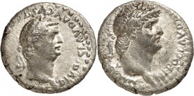 KAPPADOKIEN. 
KAISAREIA am Argaios (Kayseri). 
Nero mit Divus Claudius 54-68. Drachme (um 63/64) 2,84g. Büste Neros mit Lorbeerkranz n. r. NERO CLAV...