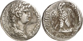 SYRIEN. 
SELEUKIS und PIEREIA / ANTIOCHEIA (Antakya). 
Nero 54-68. Tetradrachmon ("112&nbsp;/ 10"= 63/64) 14,56g. Belorb. Büste n. r. mit Aegis NEP ...