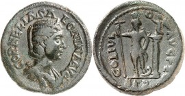 PHOINIKIEN. 
BERYTUS, Colonia (Beirut). 
Salonina, Gemahlin des Gallienus 253-268. AE-Sesterz 28mm 19,9g. Drapierte Büste mit Diadem n.r. CORNELIA S...