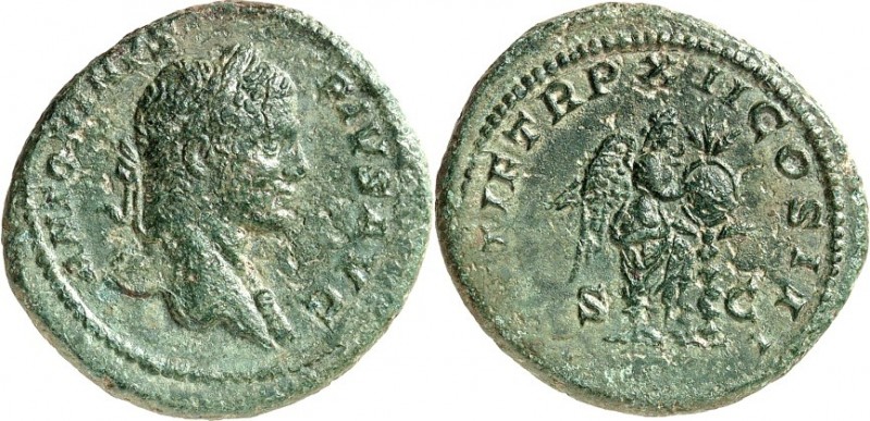 RÖMISCHES KAISERREICH. 
CARACALLA, Augustus 198-217. AE-As (209) 10,95g. Kopf m...