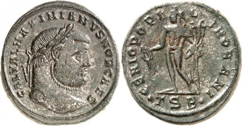 RÖMISCHES KAISERREICH. 
Maximianus II. Galerius Caesar 293-305. Bi-Follis 25/27...