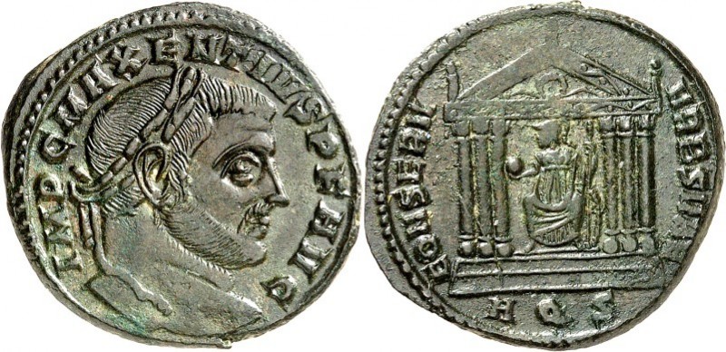 RÖMISCHES KAISERREICH. 
MAXENTIUS Augustus 307-312. AE-Follis 26/24mm (307/310)...