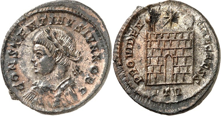 RÖMISCHES KAISERREICH. 
Constantinus II. Caesar 317-337. AE-Follis 18mm (324/32...