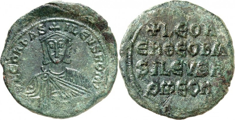 BYZANZ. 
LEON VI. 886-912. AE-Follis 28mm 8,94g, Konstantinopel. Chlamysbüste v...