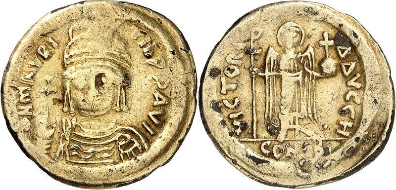 NACHPRÄGUNGEN in Antiker Zeit. 
BYZANZ. 
MAURICIUS TIBERIUS 582-602. Solidus (...