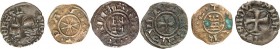 JERUSALEM, Königreich. 
Balduin III. 1143-1163. Denar 0,88g "feiner Stil". Fußkreuz im Perlkreis BALDVINVS REX / + DE IERVSALEM Turm Davids, sowie äh...