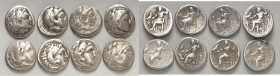 GRIECHEN. 
MAKEDONIEN. 8 Drachmen: Alexander III. 336-323 v. Chr. Herakleskopf / Thronender Zeus n.l., verschiedene Münzstätten. . 


meist s-ss/s...