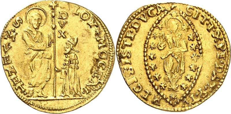 ITALIEN. 
VENEDIG. 
Alvise Mocenigo I. 1570-1577. Zecchino 3,49g. San Marco üb...
