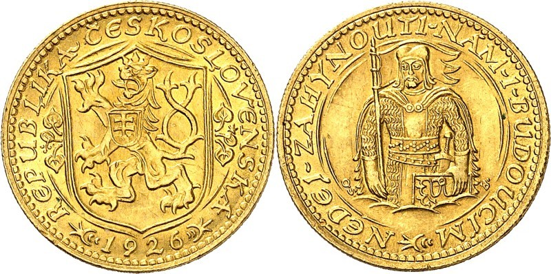 TSCHECHOSLOWAKEI. 
Republik 1918-1960. Dukat 1926 Ausbeute Hl. Wenzel _. Fr.&nb...